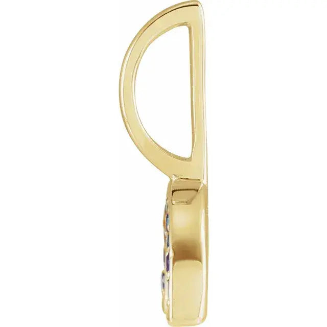 14K Yellow Natural Multi-Gemstone Rainbow Charm/Pendant norVoski
