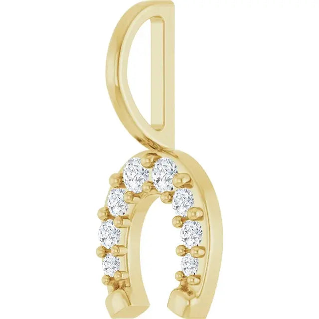 1/8 CTW Natural Diamond Horseshoe Charm/Pendant norVoski