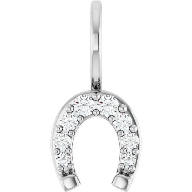 1/8 CTW Natural Diamond Horseshoe Charm/Pendant norVoski