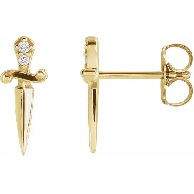 .025 CTW Natural Diamond Dagger Earrings norVoski