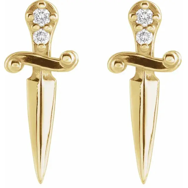 .025 CTW Natural Diamond Dagger Earrings norVoski