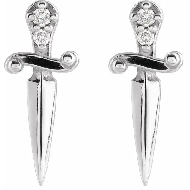.025 CTW Natural Diamond Dagger Earrings norVoski
