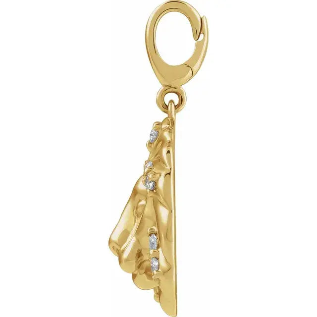 14K Yellow 1/5 CTW Natural Diamond Lion Charm/Pendant norVoski