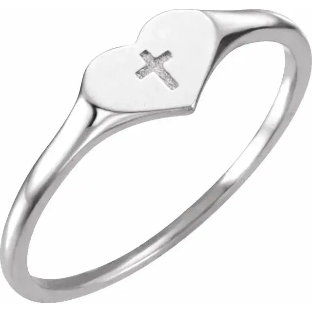 Heart & Cross Ring (Pinky Ring) norVoski
