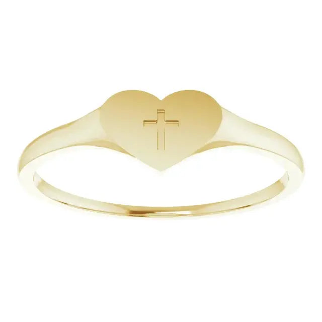 Heart & Cross Ring (Pinky Ring) norVoski