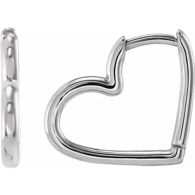Heart Huggie Hoop Earrings norVoski