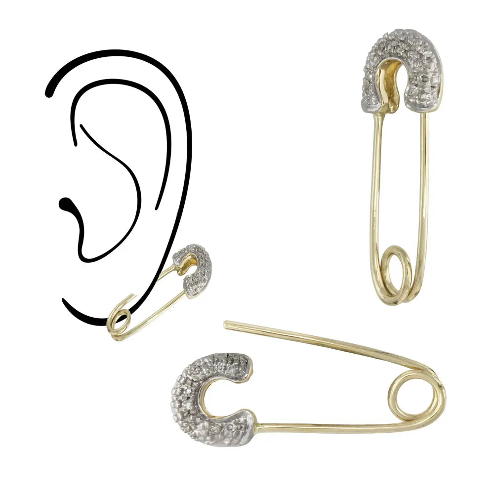 Round Outline With Coil Diamond Safety Pin norVoski