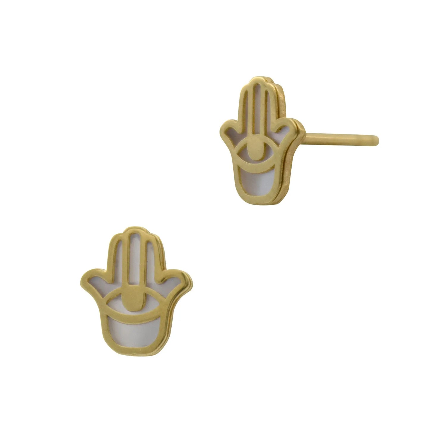 Mother of Pearl Hamsa Stud Earring norVoski
