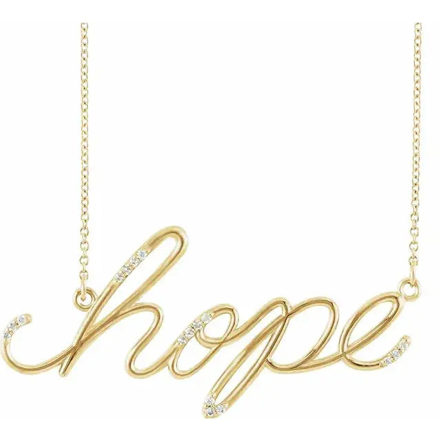 14K Yellow .08 CTW Natural Diamond "Hope" Necklace norVoski