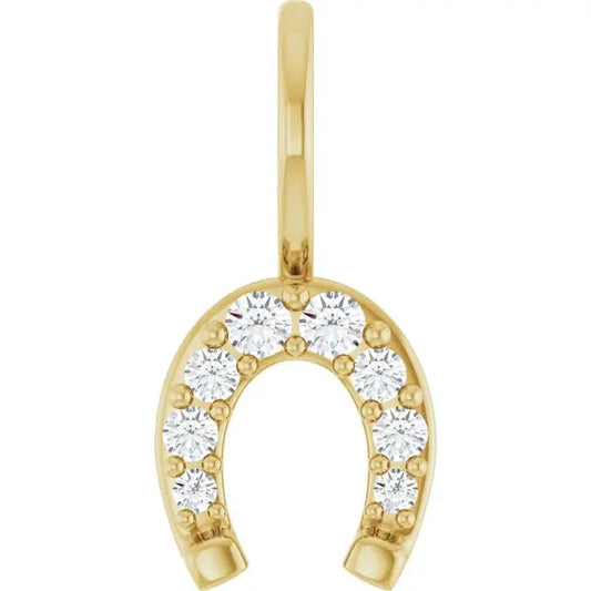 1/8 CTW Natural Diamond Horseshoe Charm/Pendant norVoski