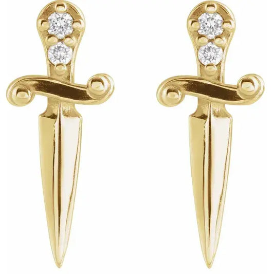 .025 CTW Natural Diamond Dagger Earrings norVoski