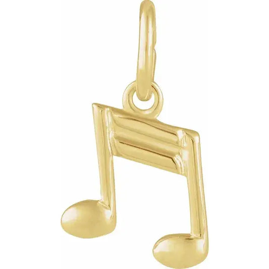 14K Yellow Musical Note Charm/Pendant norVoski