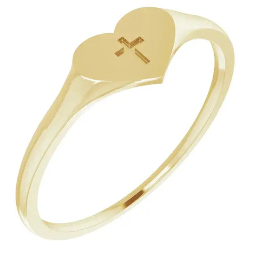 Heart & Cross Ring (Pinky Ring) norVoski