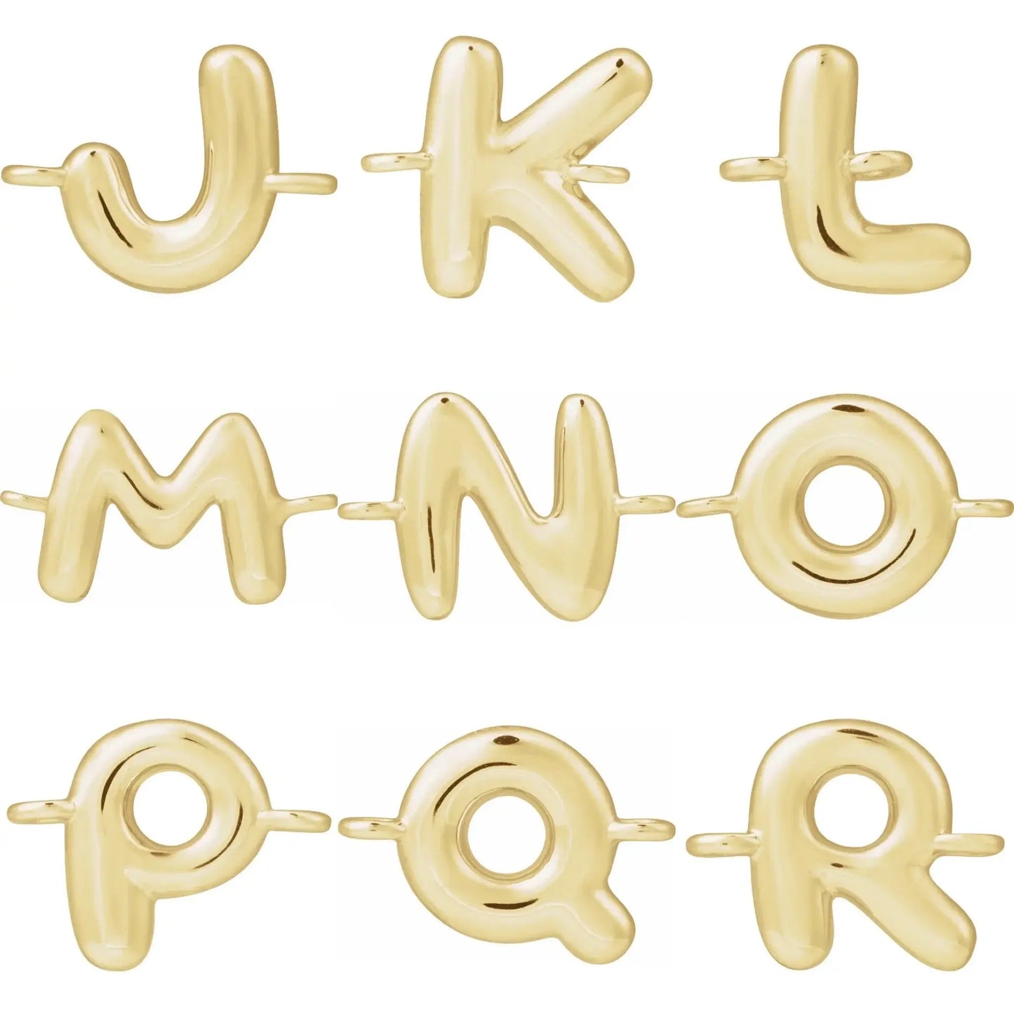 14k Gold Bubble Initial Bracelet norVoski