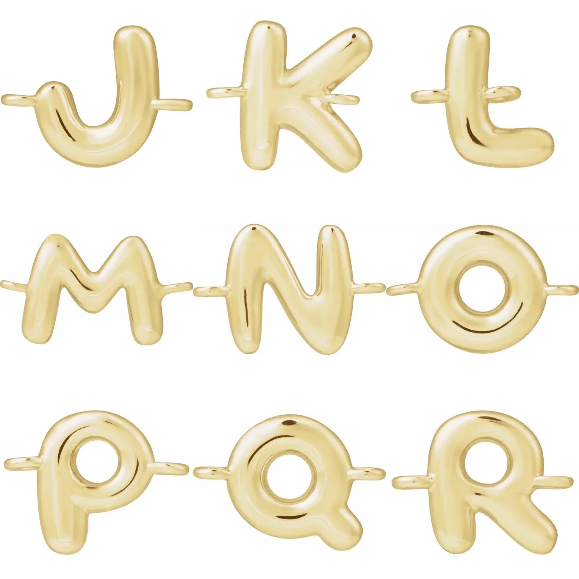 14k Gold Bubble Initial Bracelet norVoski