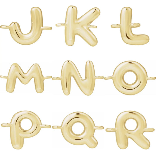 14k Gold Bubble Initial Bracelet norVoski