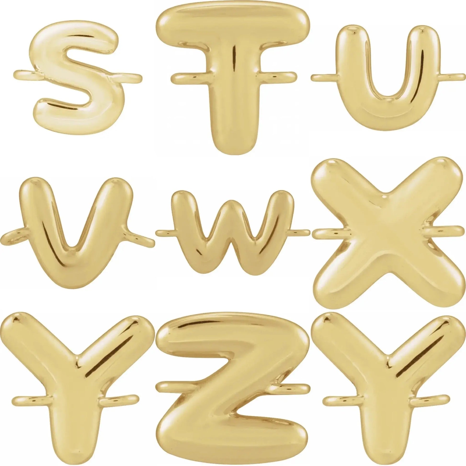 14k Gold Bubble Initial Bracelet norVoski