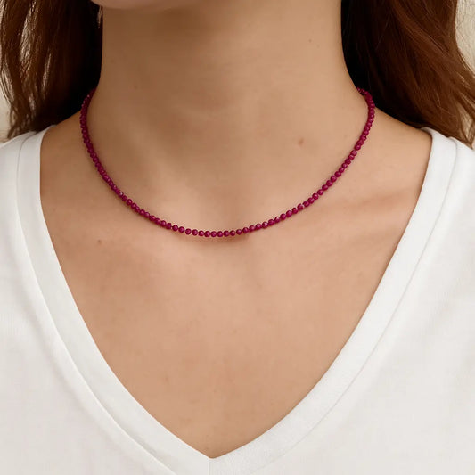 Natural Ruby Beaded Necklace norVoski