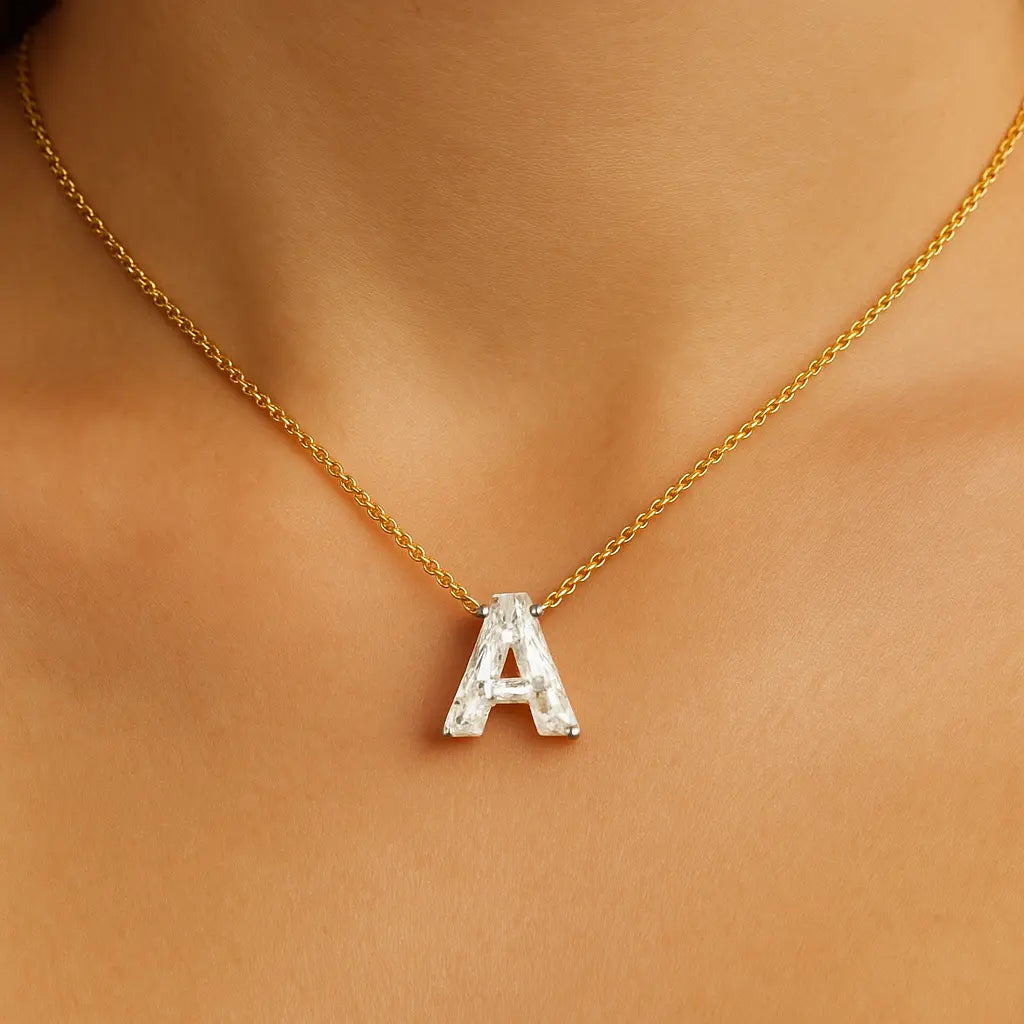 Diamond Initial Necklace norVoski