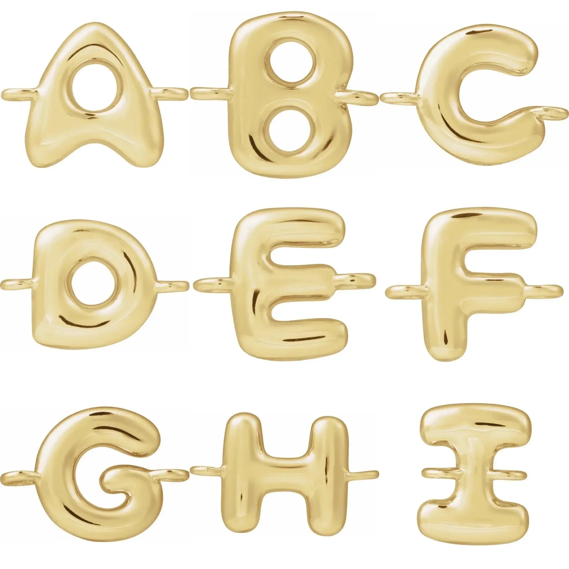 14k Gold Bubble Initial Bracelet norVoski