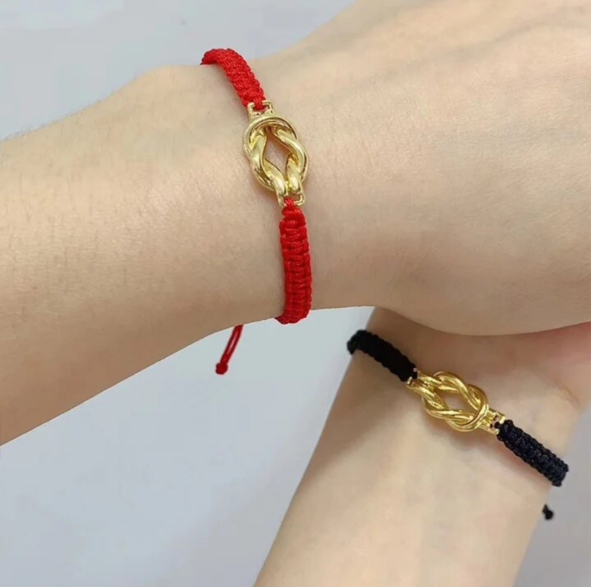 Matching String Bracelets with 18k Gold