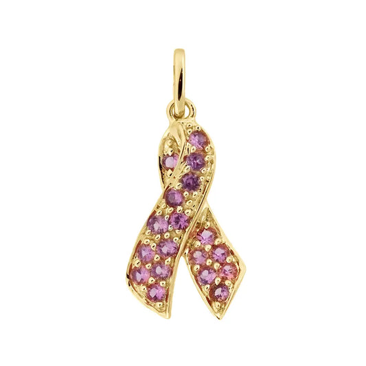 Ribbon / Pink Sapphire Charm norVoski