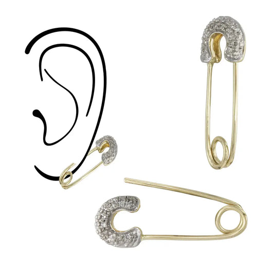 Round Outline With Coil Diamond Safety Pin norVoski