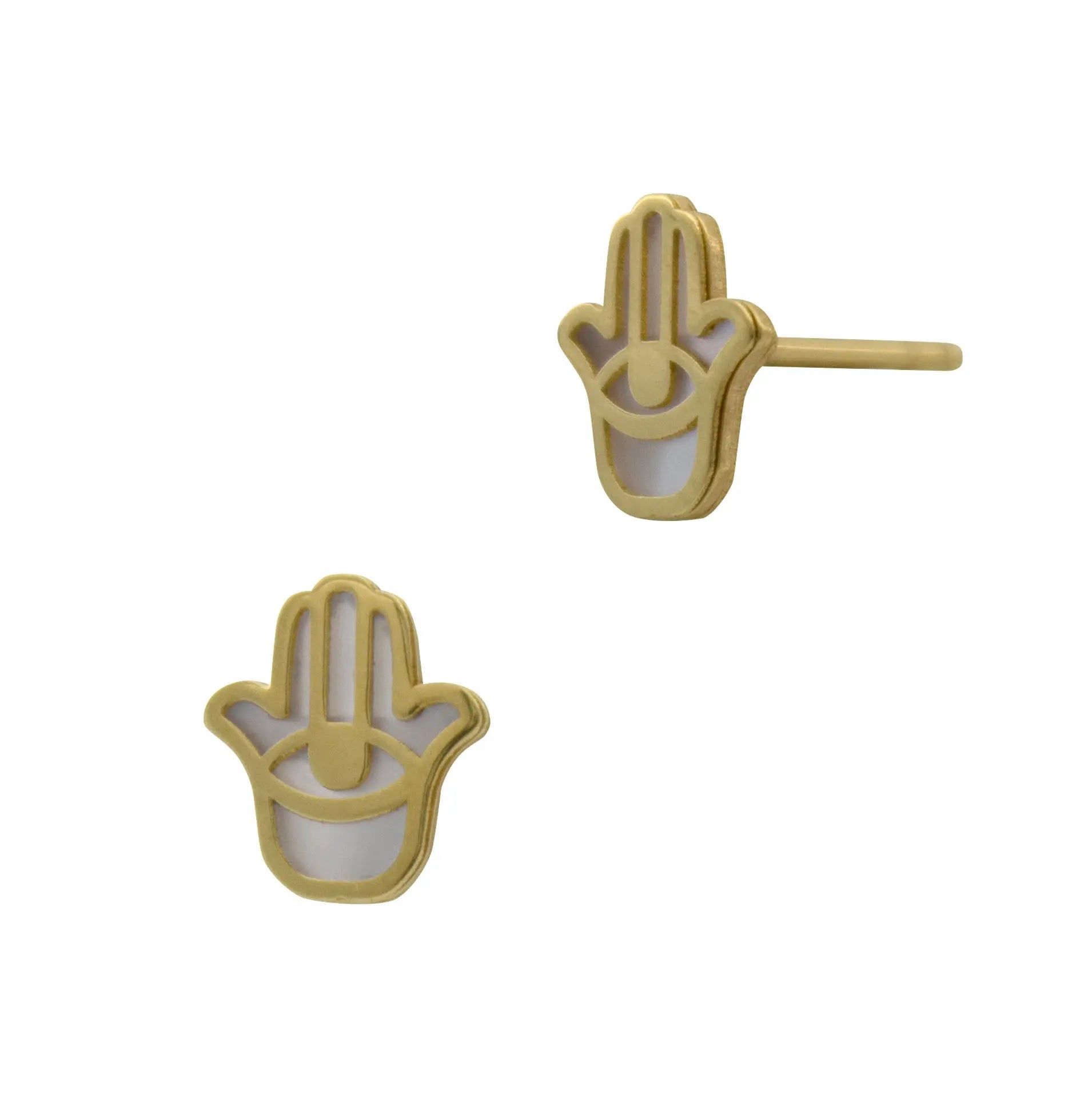 Mother of Pearl Hamsa Stud Earring norVoski
