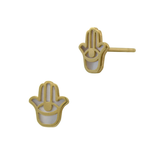Mother of Pearl Hamsa Stud Earring norVoski