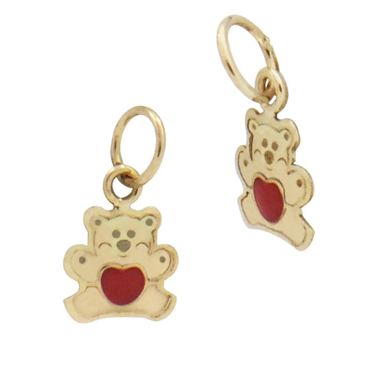 Teddy Bear Charm with Red Enamel Heart norVoski