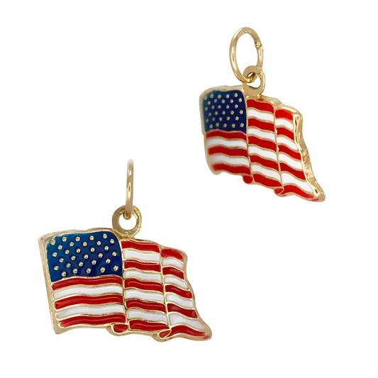 USA Flag Charm with Enamel Inlay norVoski